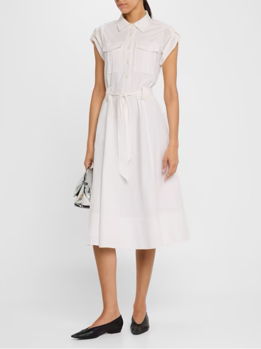 Derek Lam 10 Crosby Kayla Belted Midi Shirt Dress NWT